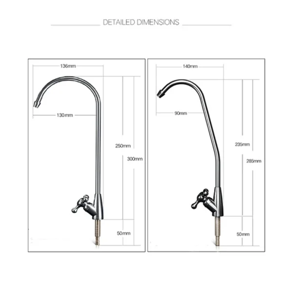 Faucet Chrome Plated 1/4 Inch Connect Hose Reverse Osmosis Filters Parts - Image 5